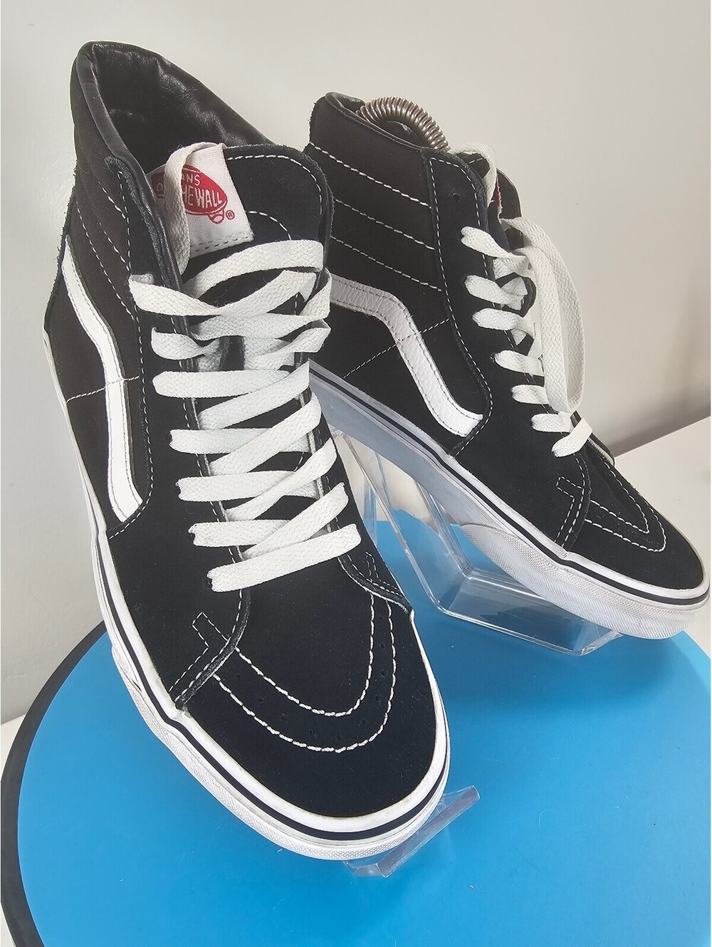 Vans Sk8-Hi Black and White Suede High-Top Sneakers - Picture 3 of 13